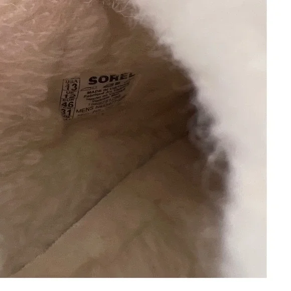 Sorel Manawan II Mens 13 Elk Natural Suede Faux Fur Lined Slippers NM3472-242 - Picture 8 of 11